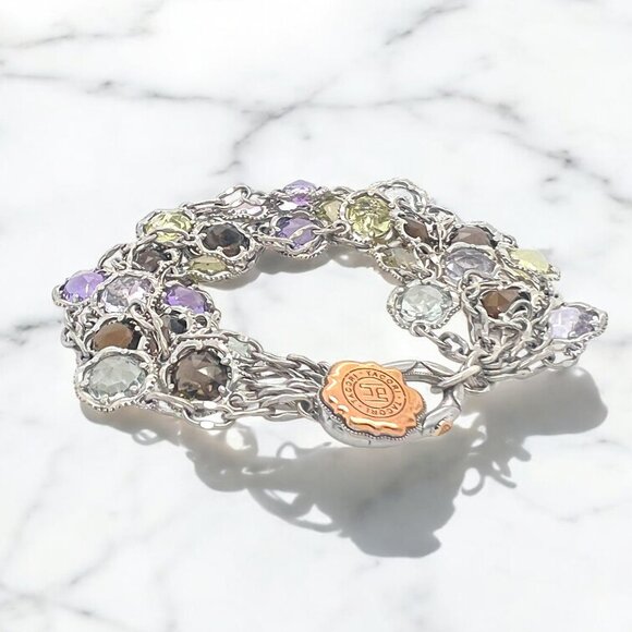 Tacori 18k925 Color Medley Multi Strand Gemstone Bracelet - Picture 2 of 5